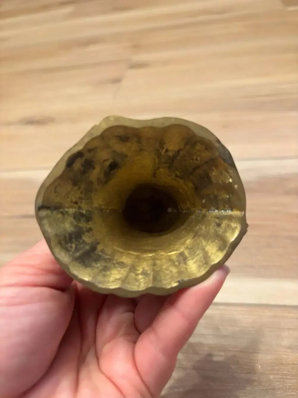 Vintage Brass Angel Halo Candle or Orb Holder Playing Harp